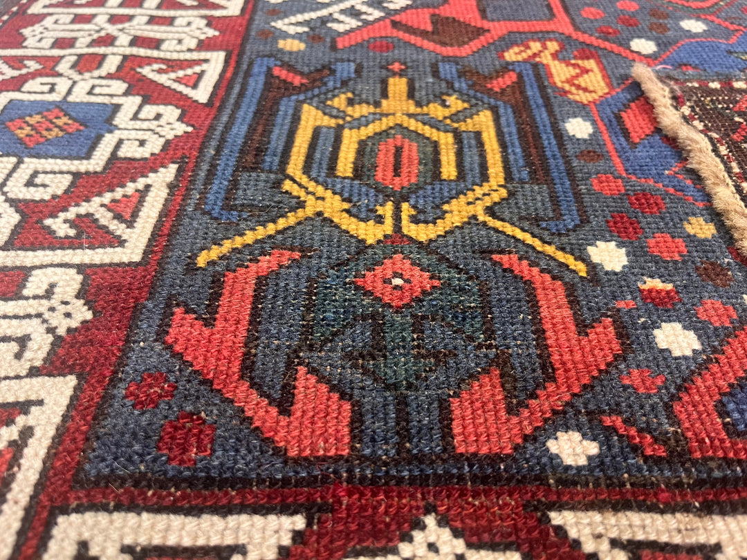 Antique Caucasian Kuba Bijov Rug 2'7" x 4’6”