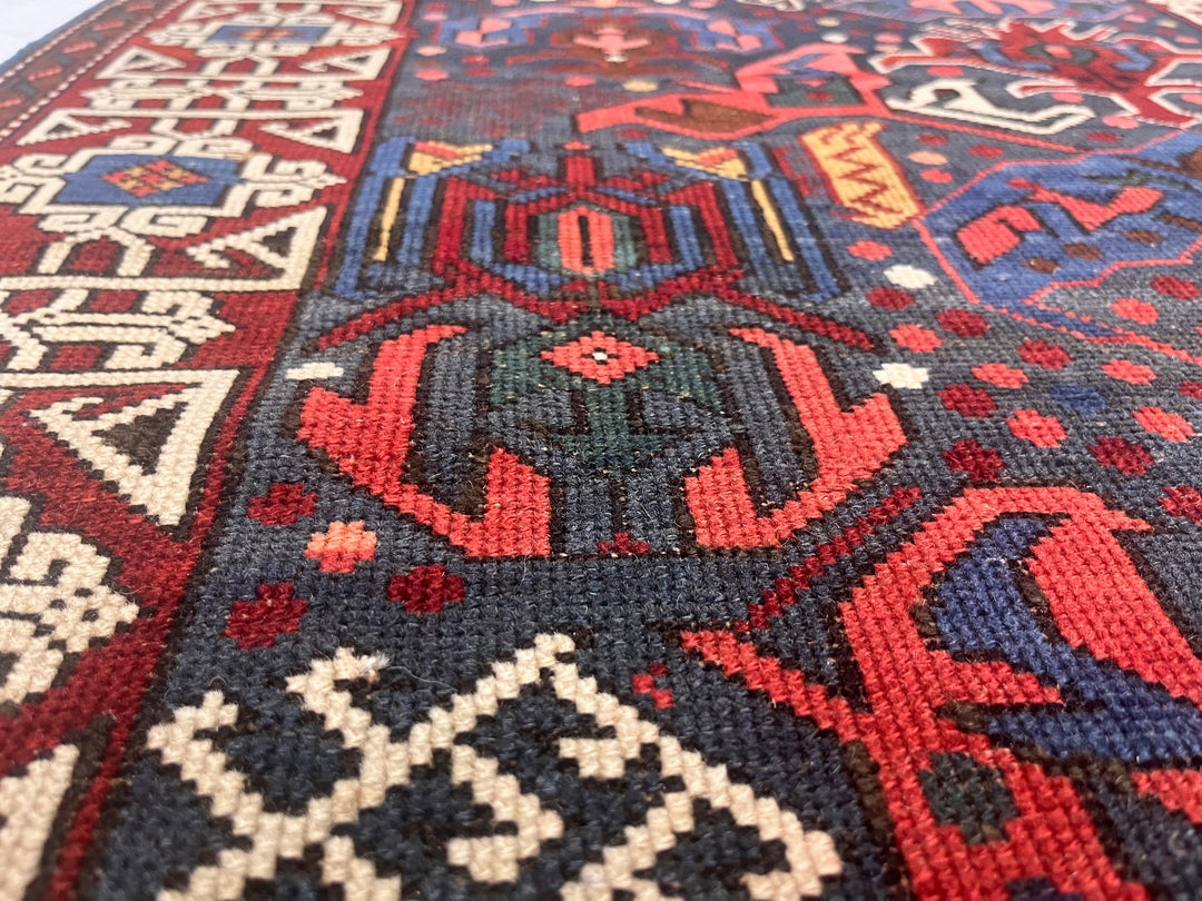 Antique Caucasian Kuba Bijov Rug 2'7" x 4’6”