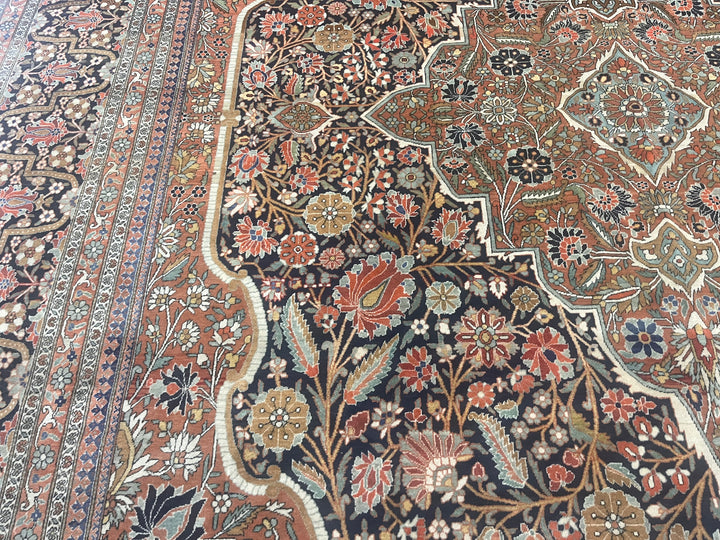 Antique Persian Mohtasham Kashan Rug 9’2" x 12’4"