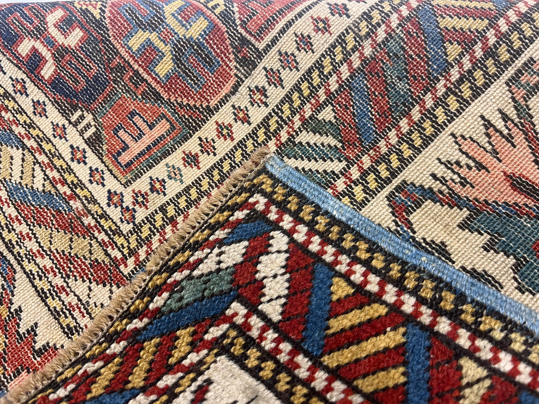 Antique Caucasian Shirvan Rug 3’6" x 4’10"