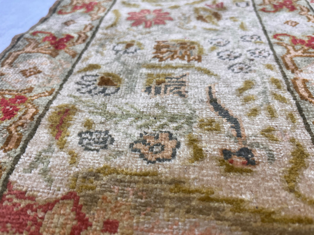 Antique Turkish Silk Rug 4'4" x 6’6"