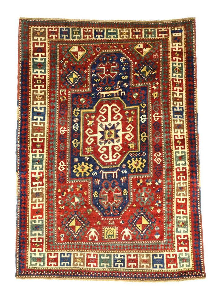 Antique Caucasian Kazak Rug 5'1" x 7’4”