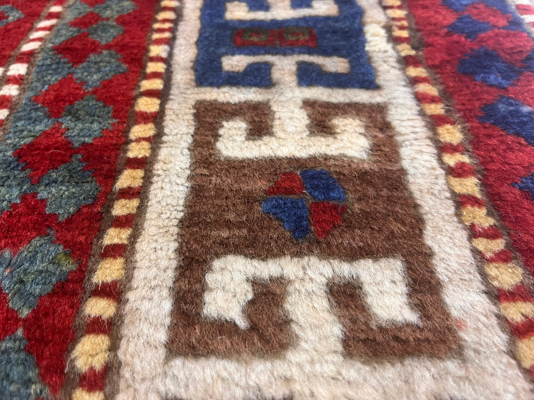 Antique Caucasian Kazak Rug 5'1" x 7’4”