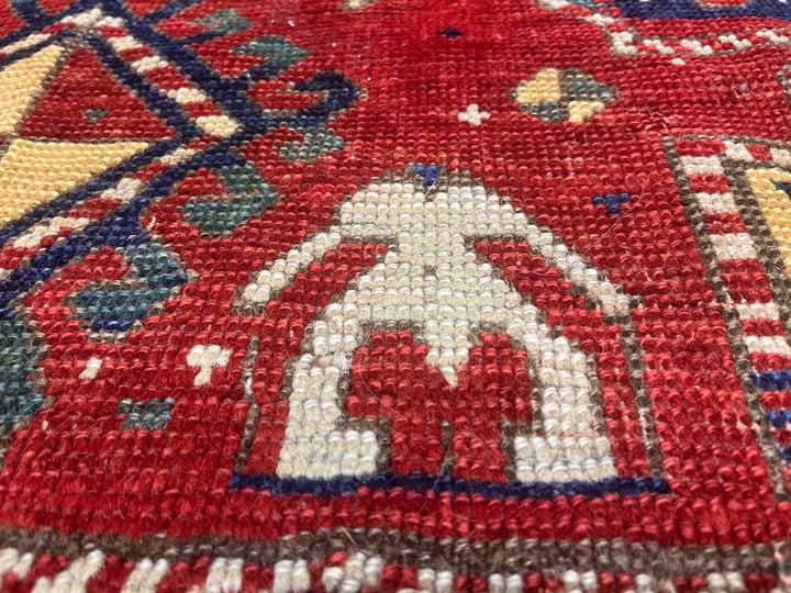 Antique Caucasian Kazak Rug 5'1" x 7’4”