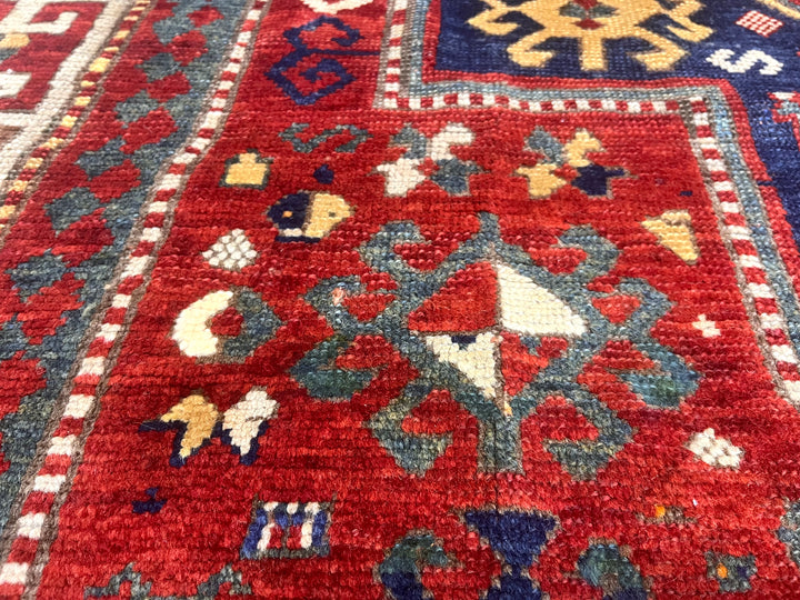 Antique Caucasian Kazak Rug 5'1" x 7’4”