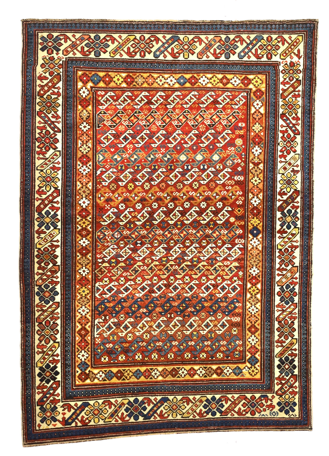 Antique Caucasian Kuba Rug 3'11" x 5’8”