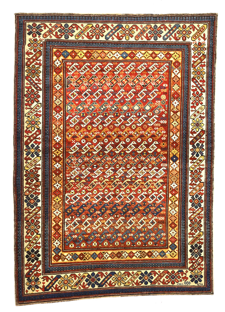 Antique Caucasian Kuba Rug 3'11" x 5’8”