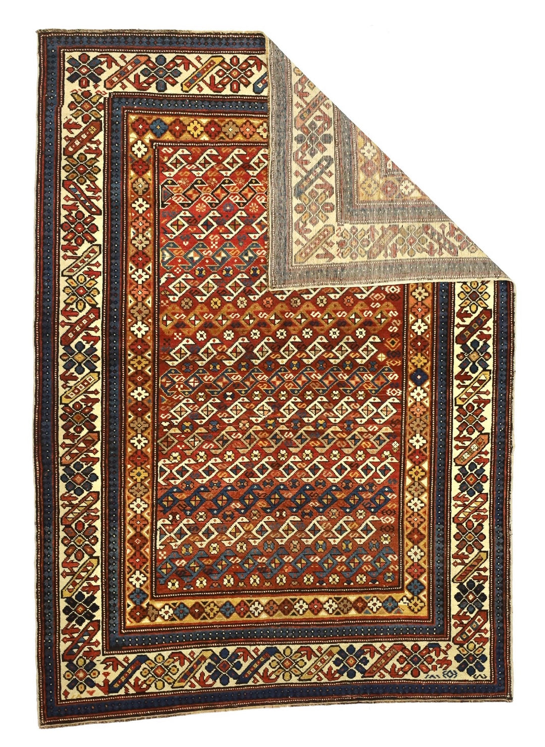 Antique Caucasian Kuba Rug 3'11" x 5’8”