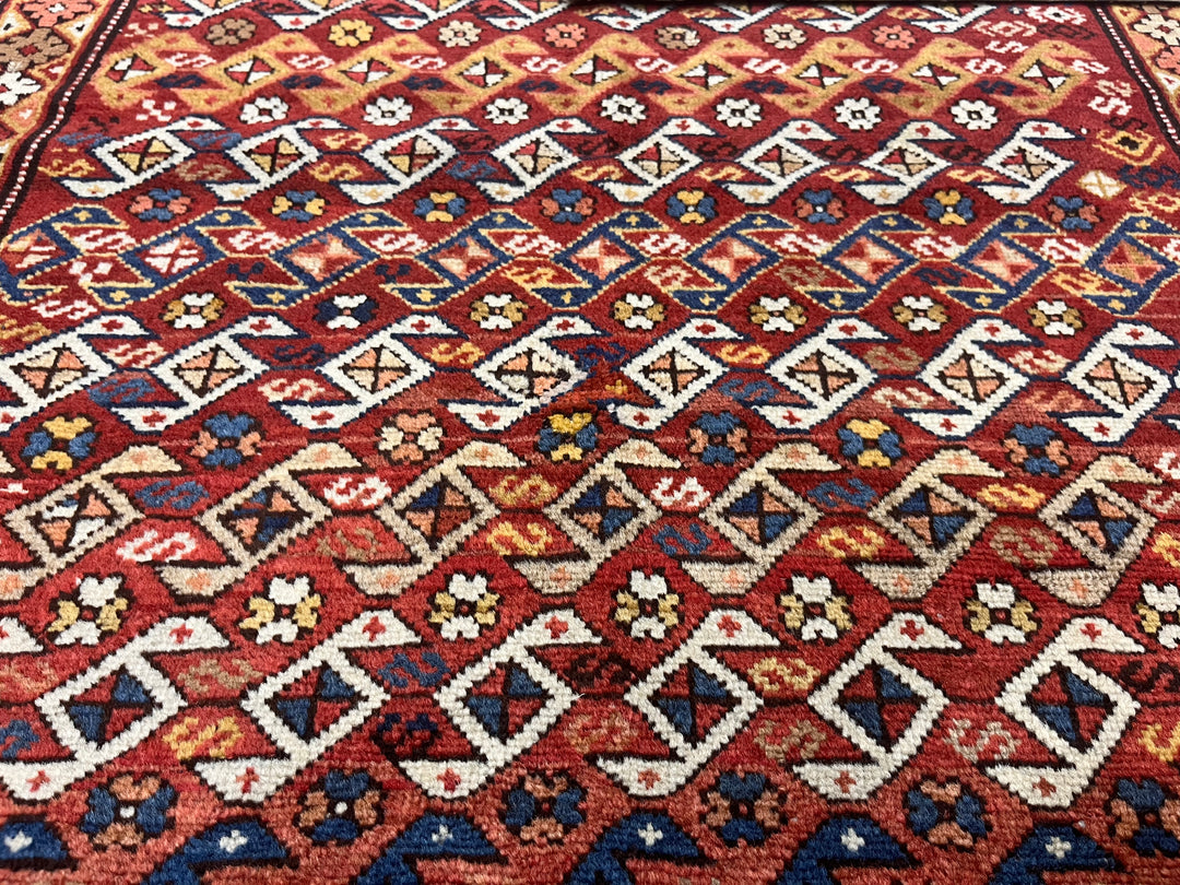 Antique Caucasian Kuba Rug 3'11" x 5’8”