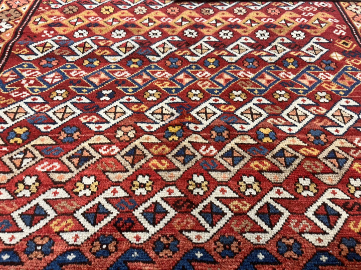 Antique Caucasian Kuba Rug 3'11" x 5’8”