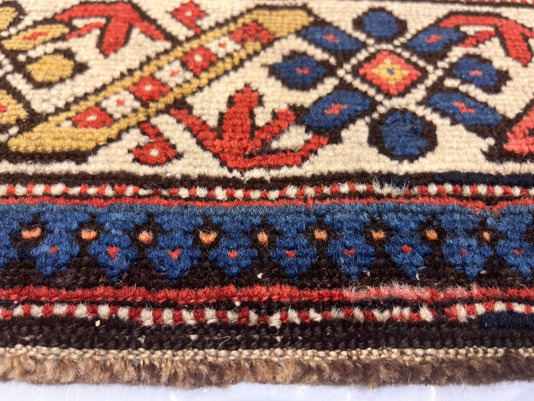 Antique Caucasian Kuba Rug 3'11" x 5’8”