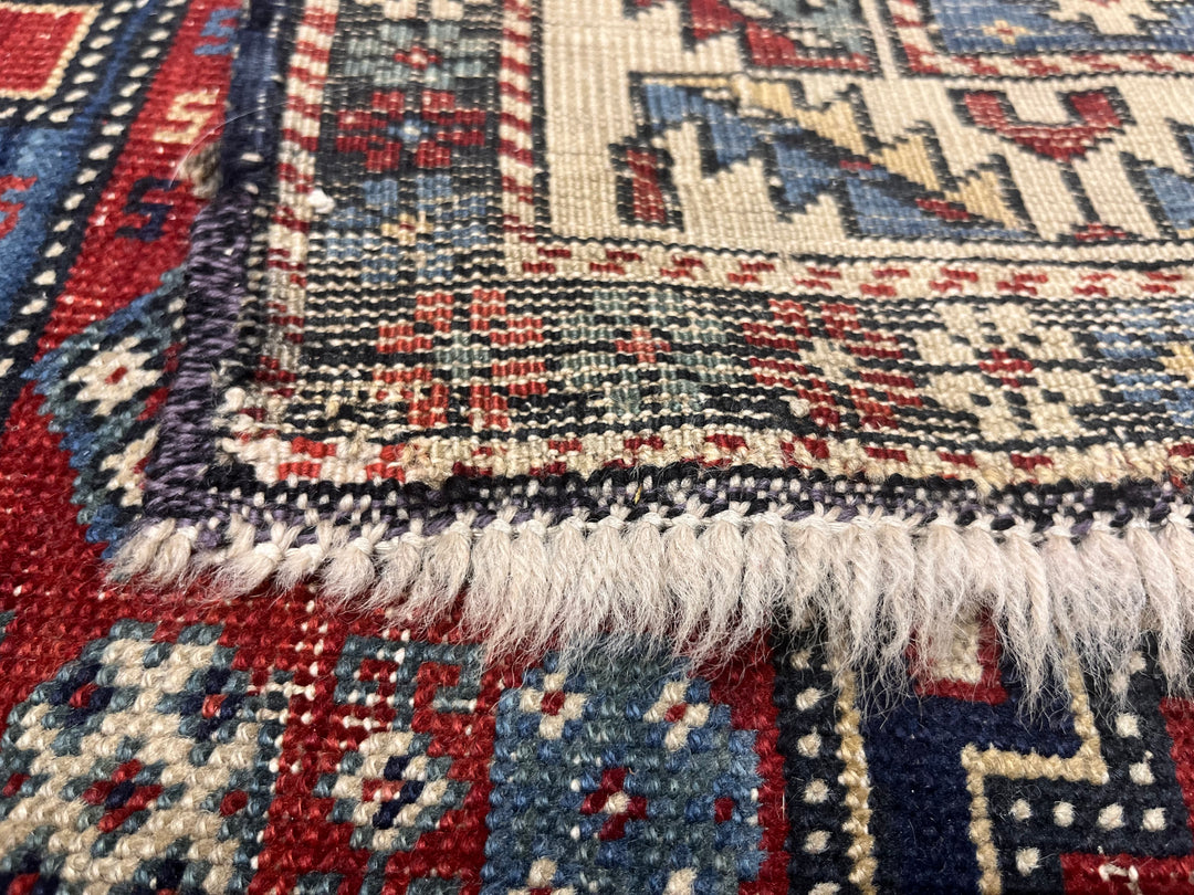 Antique Caucasian Lezgi Rug 3’1" x 5’7"