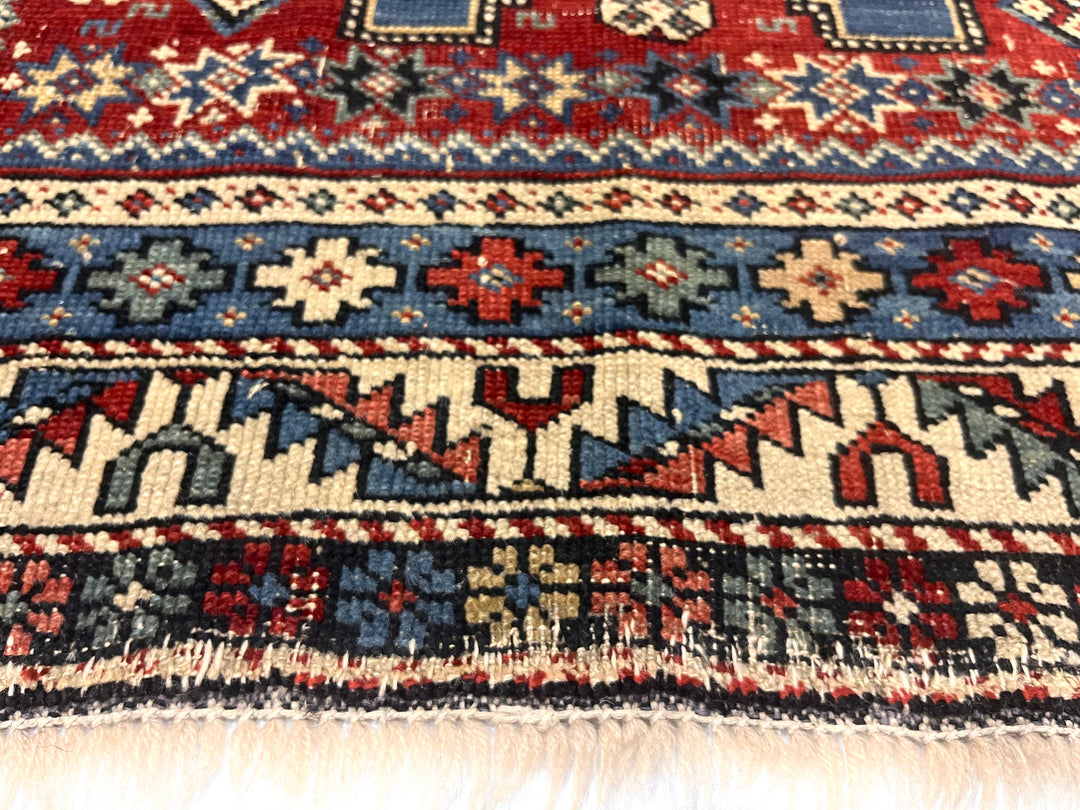 Antique Caucasian Lezgi Rug 3’1" x 5’7"