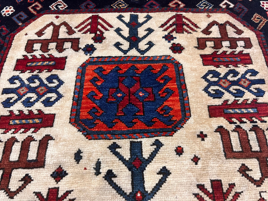 Antique Caucasian Akstafa Long Rug 4'2" x 9’3”