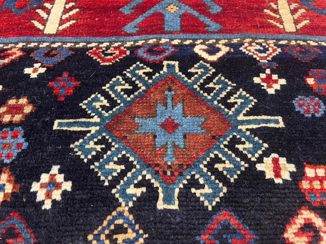 Antique Caucasian Akstafa Long Rug 4'2" x 9’3”