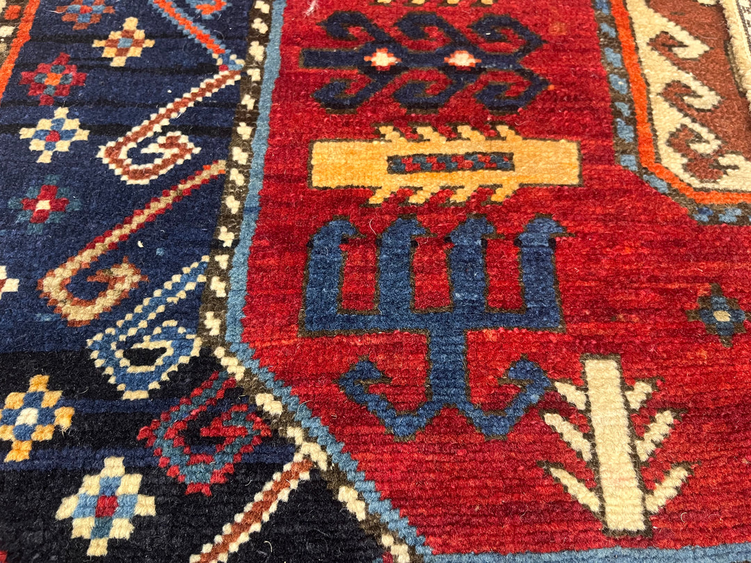 Antique Caucasian Akstafa Long Rug 4'2" x 9’3”