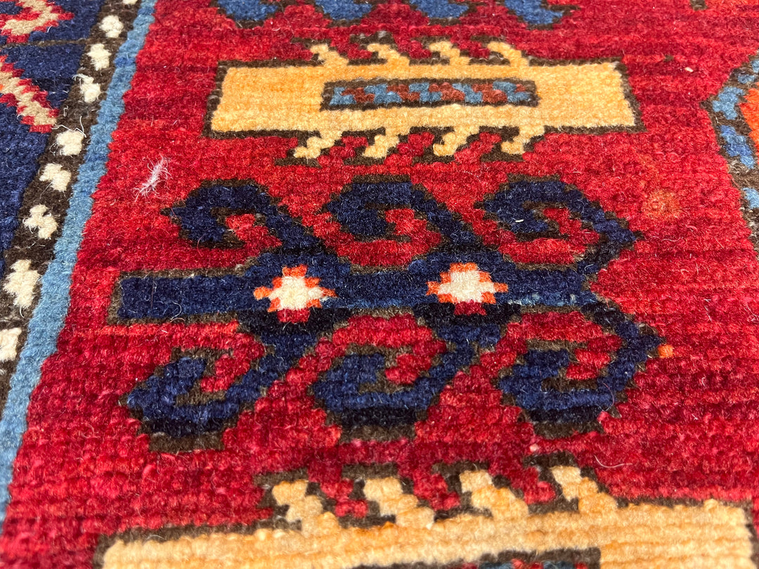 Antique Caucasian Akstafa Long Rug 4'2" x 9’3”