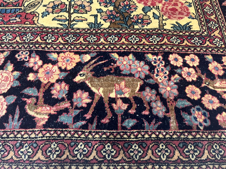 Antique Persian Tehran Rug 4'7" x 6’6"