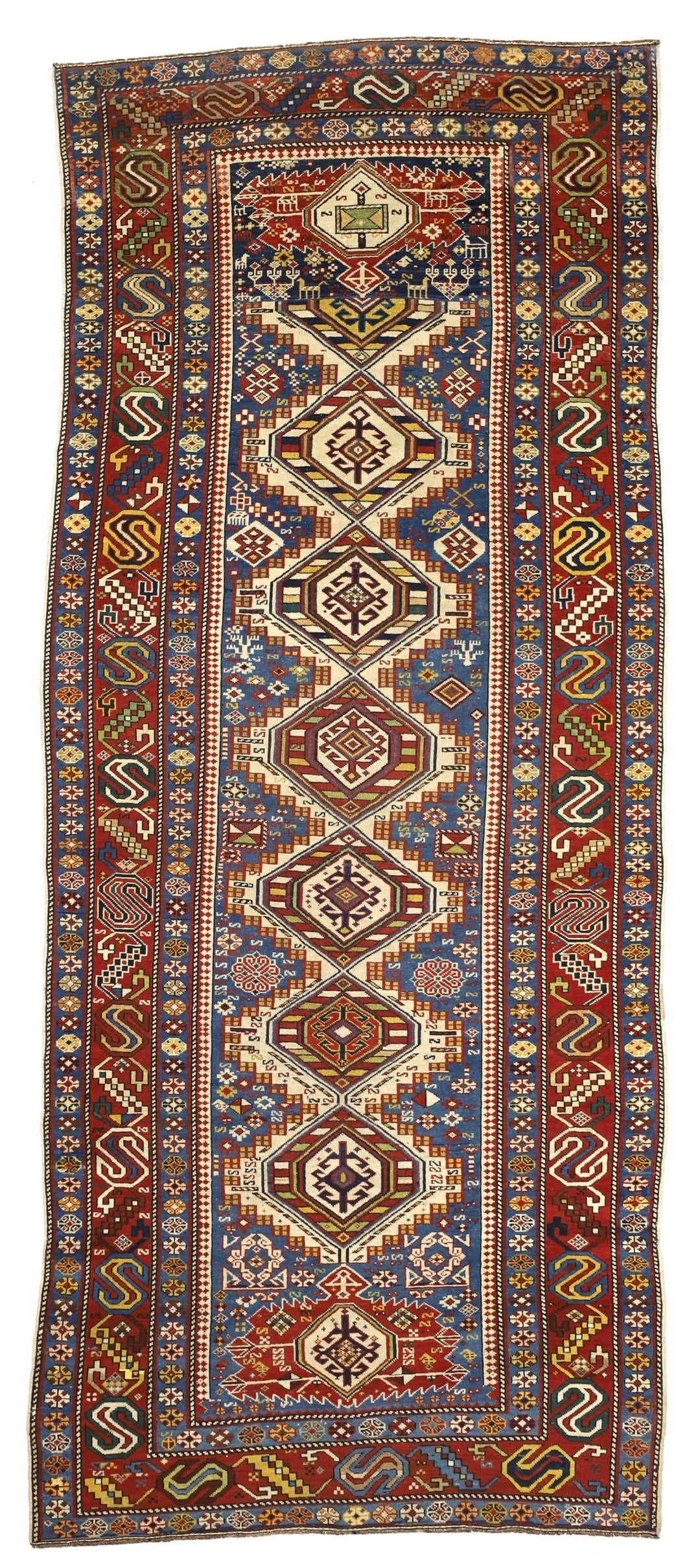 Antique Caucasian Shirvan Rug 3'9" x 8’11”