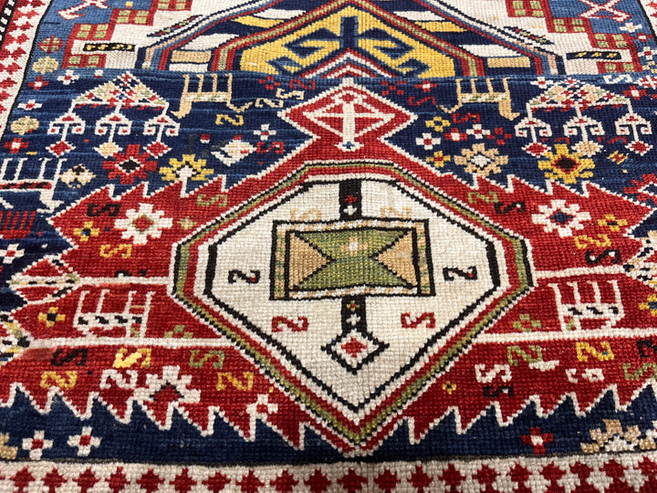 Antique Caucasian Shirvan Rug 3'9" x 8’11”