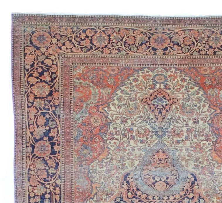 Antique Persian Mohtasham Kashan Rug 4'5" x 6’8"