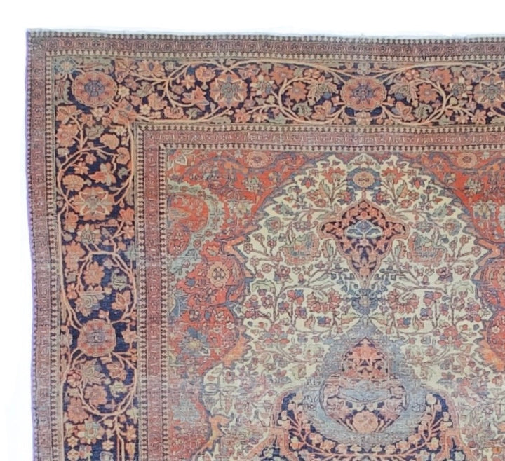 Antique Persian Mohtasham Kashan Rug 4'5" x 6’8"