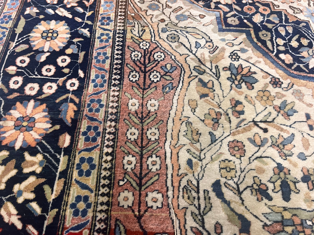 Antique Persian Mohtasham Kashan Rug 4'2" x 6’5"