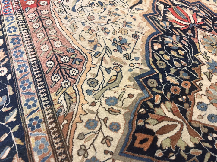 Antique Persian Mohtasham Kashan Rug 4'2" x 6’5"