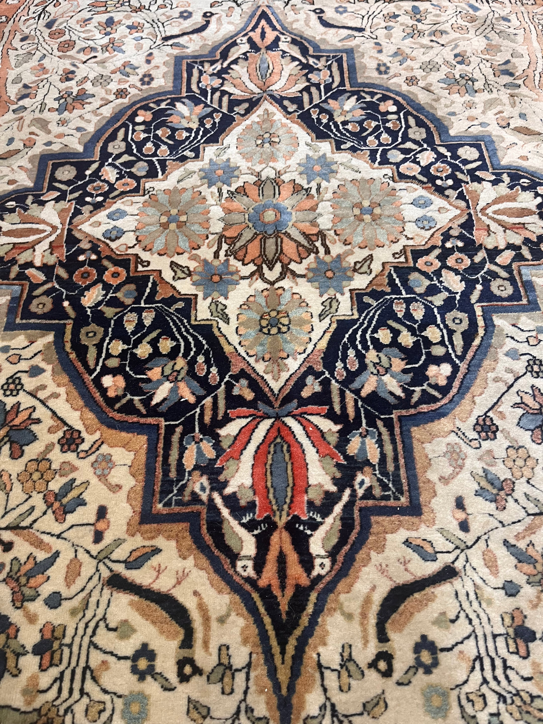 Antique Persian Mohtasham Kashan Rug 4'2" x 6’5"