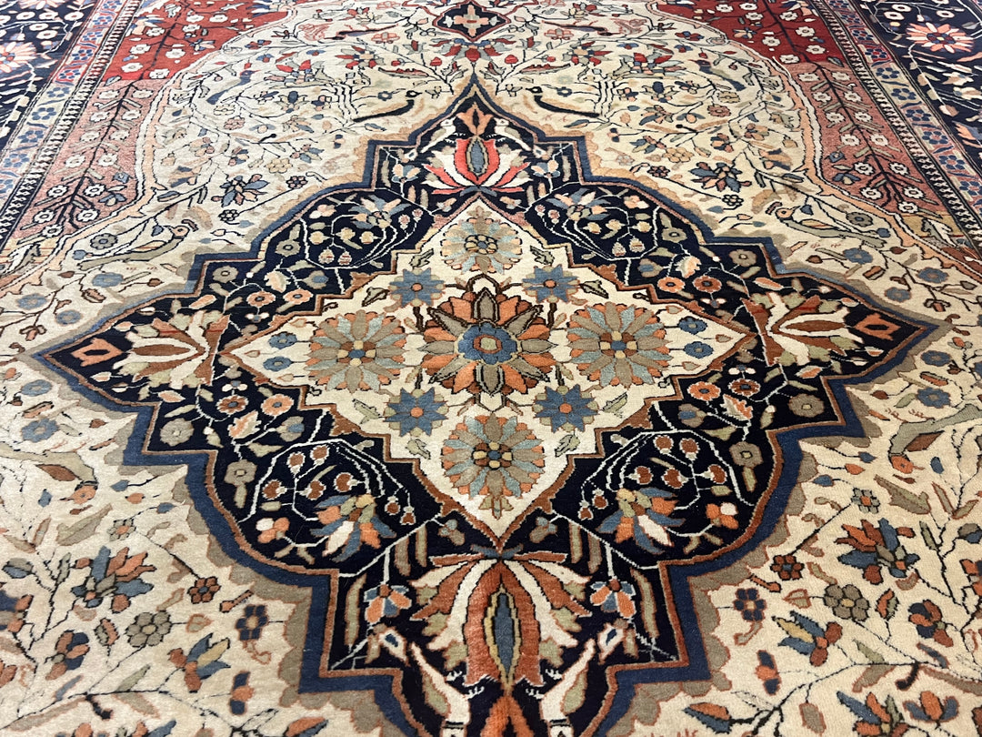 Antique Persian Mohtasham Kashan Rug 4'2" x 6’5"