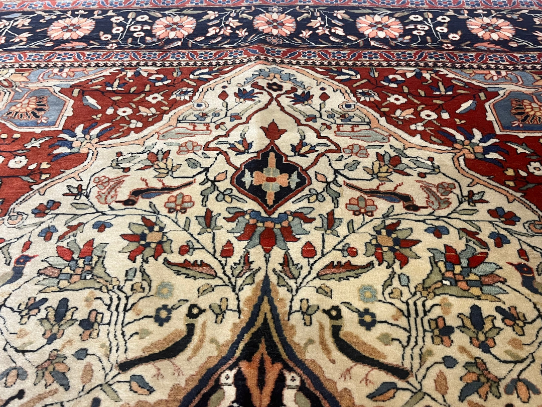 Antique Persian Mohtasham Kashan Rug 4'2" x 6’5"