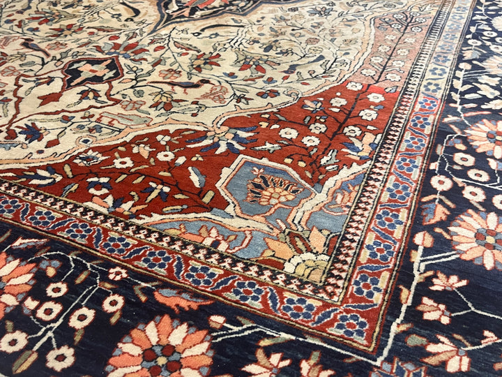 Antique Persian Mohtasham Kashan Rug 4'2" x 6’5"