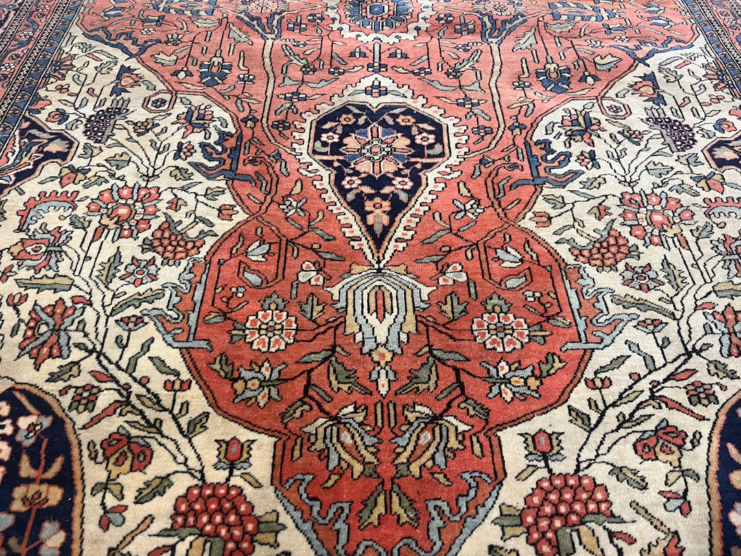 Antique Persian Mohtasham Kashan 4’3" x 6’7"