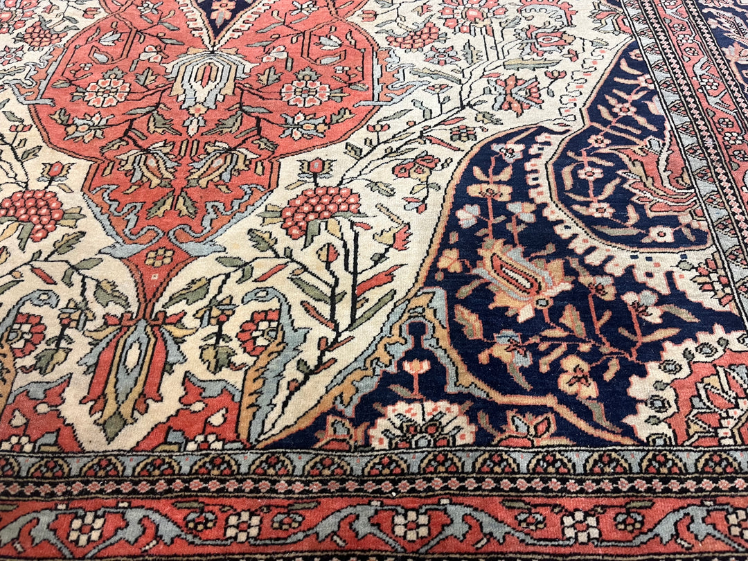 Antique Persian Mohtasham Kashan 4’3" x 6’7"