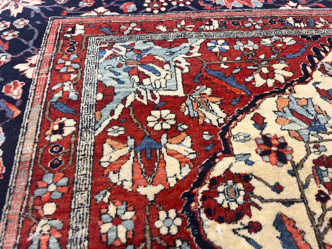 Antique Persian Mohtasham Kashan Rug 4'5" x 6’9"