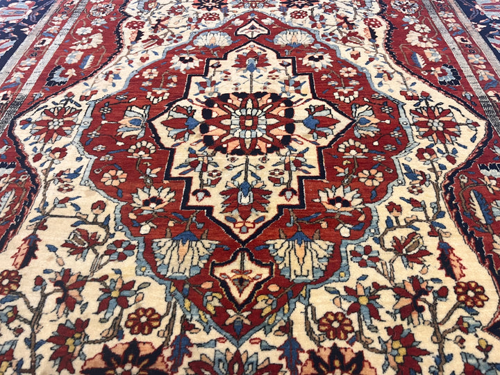 Antique Persian Mohtasham Kashan Rug 4'5" x 6’9"