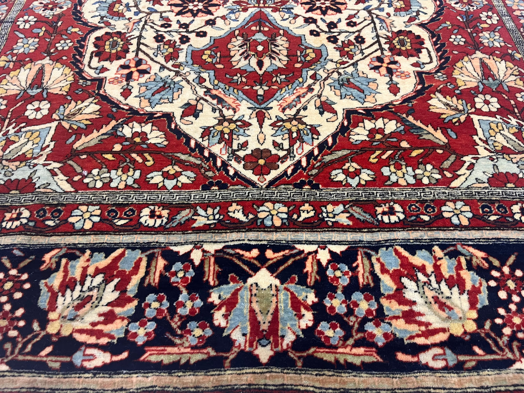 Antique Persian Mohtasham Kashan Rug 4'5" x 6’9"