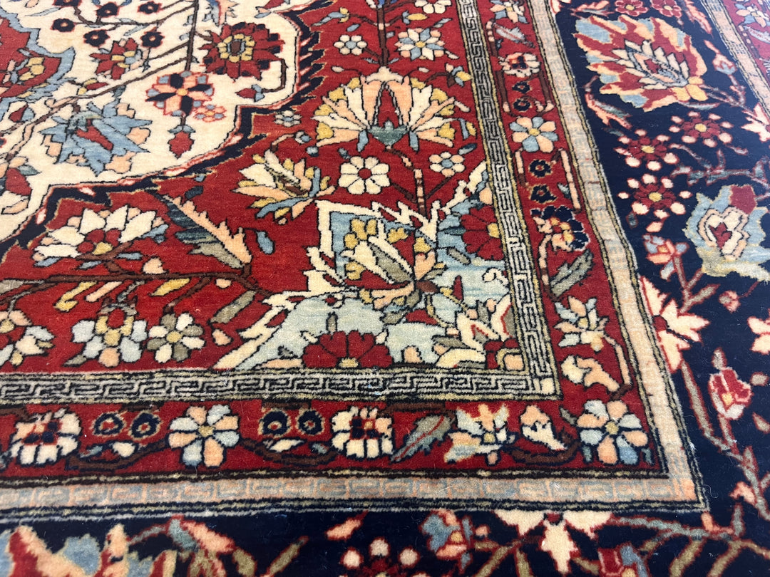 Antique Persian Mohtasham Kashan Rug 4'5" x 6’9"