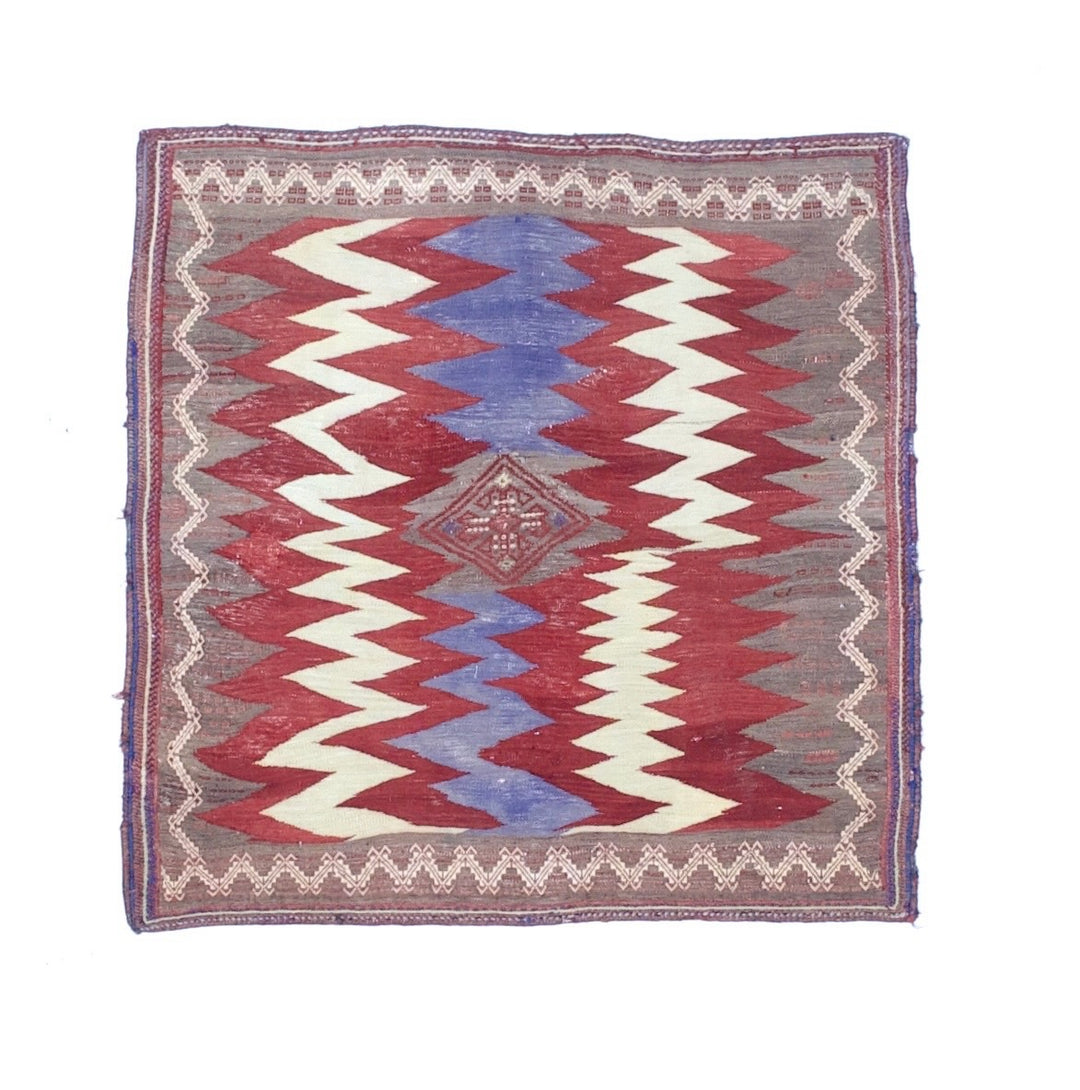 Antique Persian Tribal Kilim Rug 3'9" x 3’10”