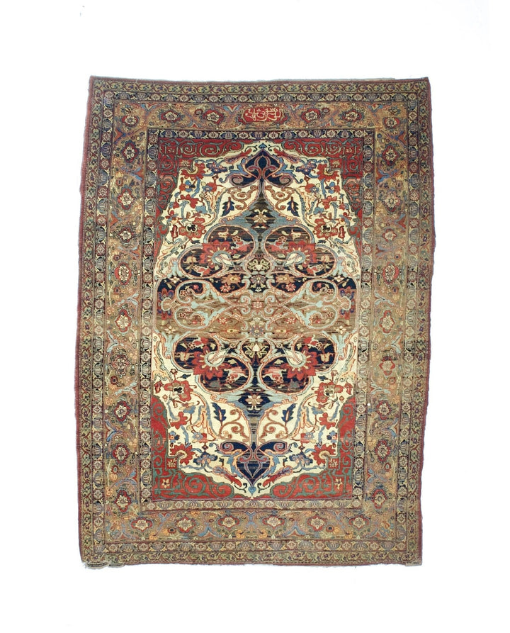 Antique Persian Lavar Kerman Rug 5'5" x 7’6”