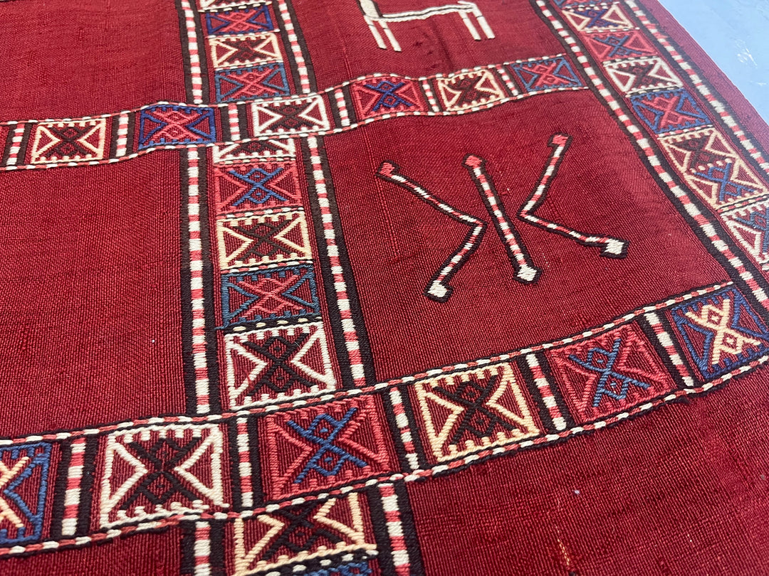 Antique Verneh Kilim Rug 5'7" x 7’0"