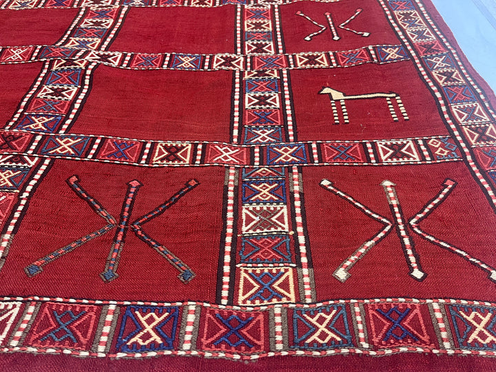 Antique Verneh Kilim Rug 5'7" x 7’0"