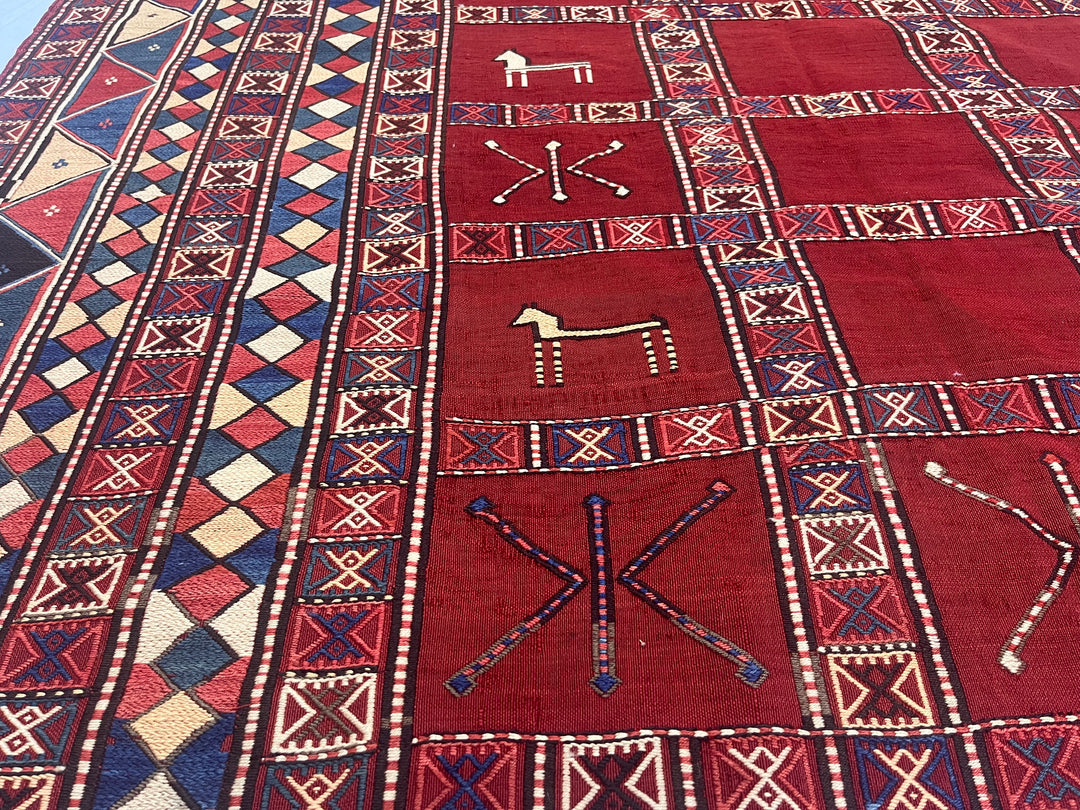 Antique Verneh Kilim Rug 5'7" x 7’0"