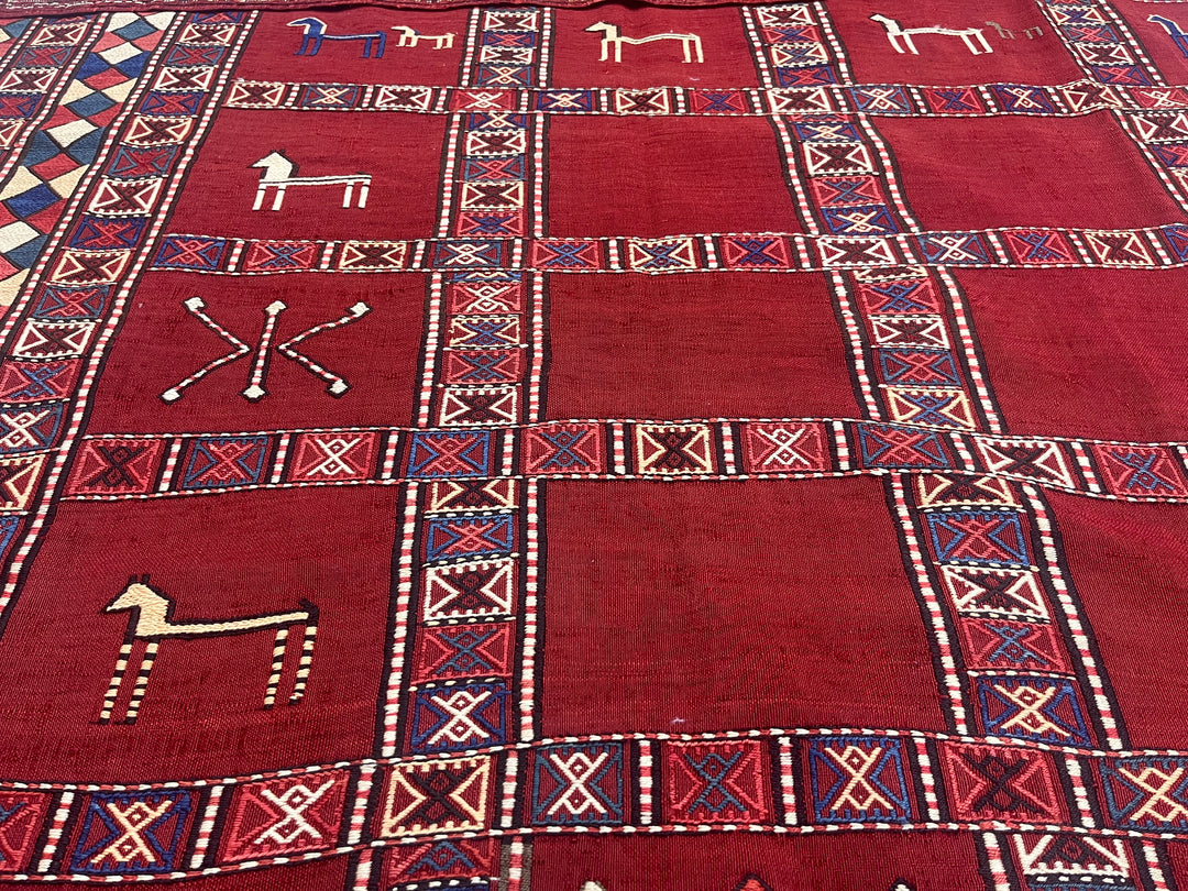 Antique Verneh Kilim Rug 5'7" x 7’0"