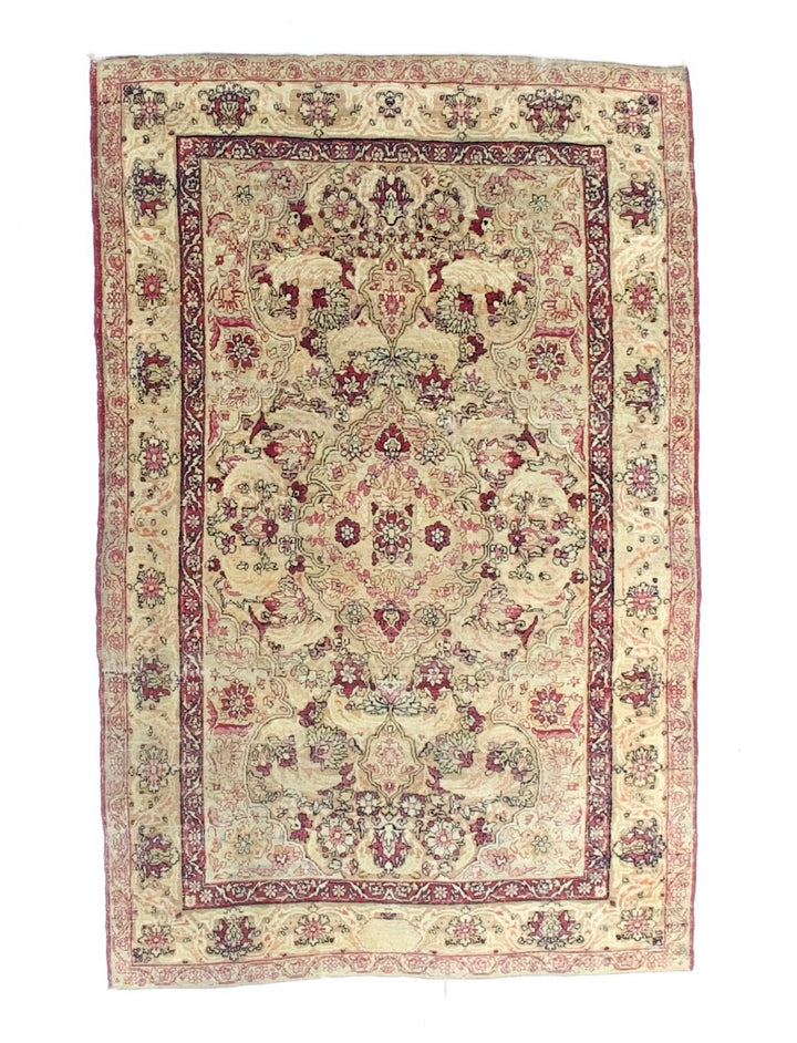 Antique Persian Lavar Kerman Rug 4’2” x 6’6"