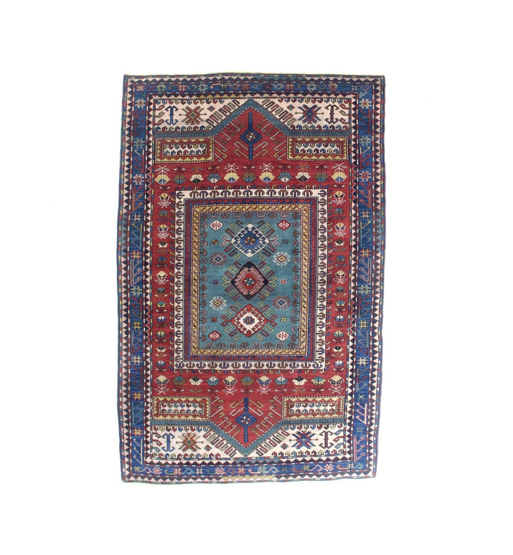 Fine Antique Kazak Wool Rug 5'1" x 7’11"