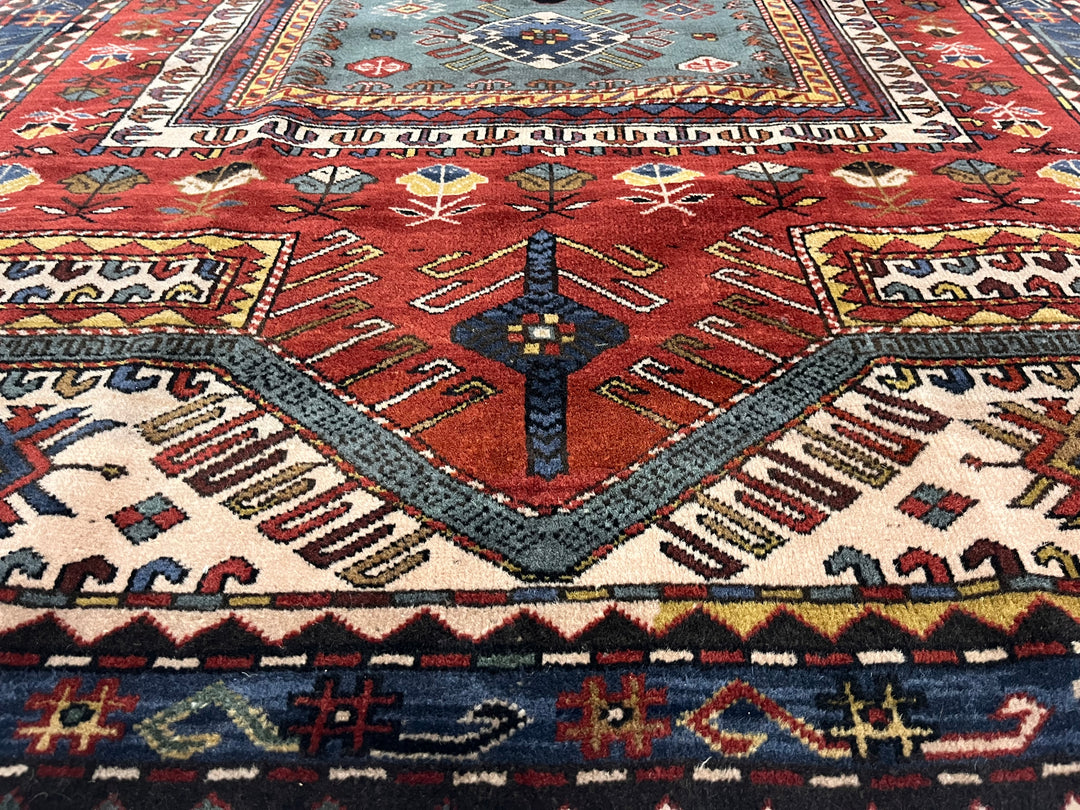 Fine Antique Kazak Wool Rug 5'1" x 7’11"