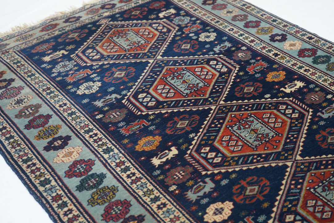 Antique Caucasian Shirvan Rug 3’3" x 4’5"