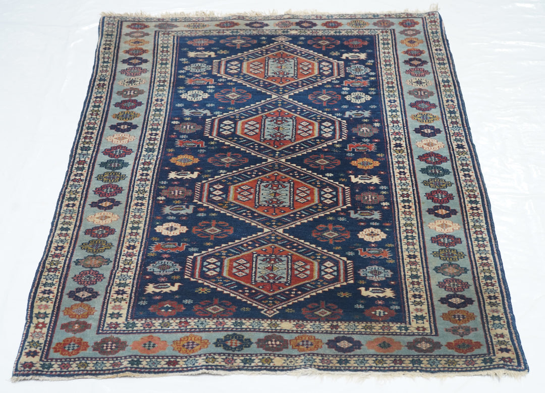 Antique Caucasian Shirvan Rug 3’3" x 4’5"