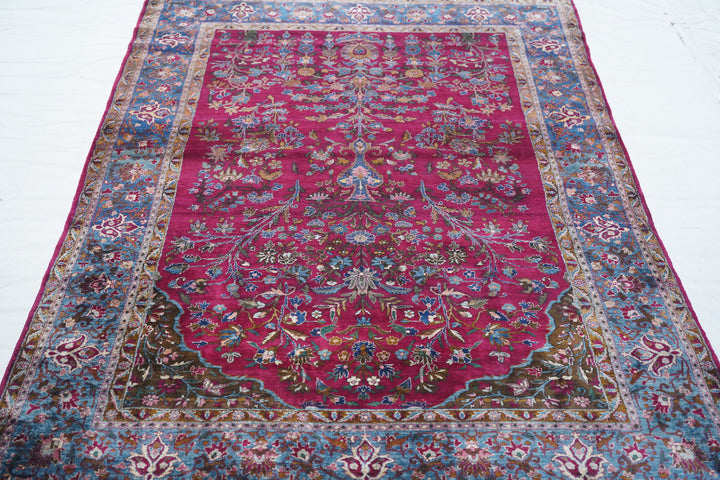 Antique Persian Silk Kashan Rug 4'5'' x 6'6''